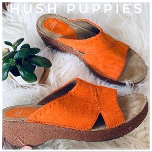 HUSH PUPPIES suede leather in orange